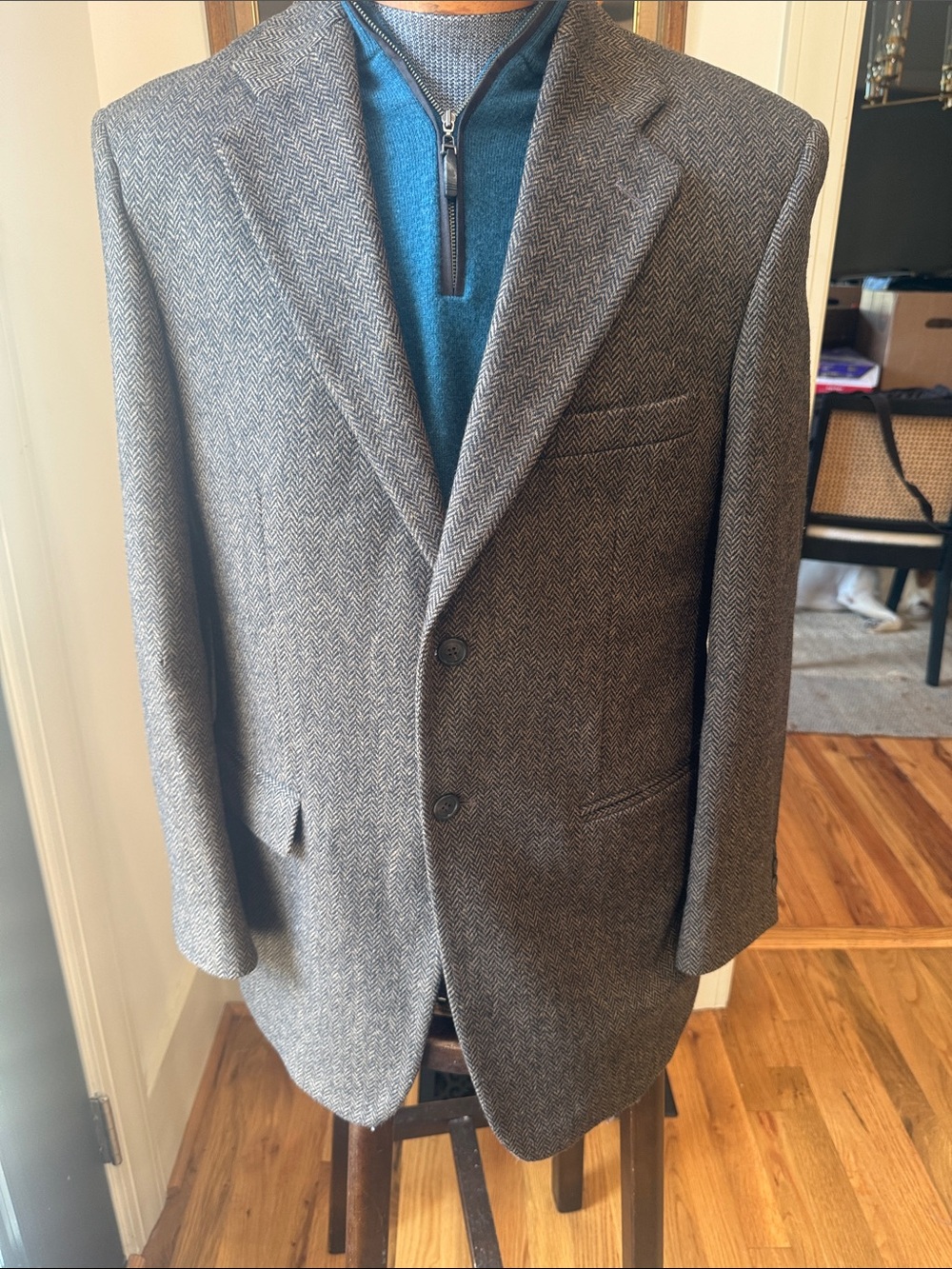 Towncraft Brown Herringbone Blazer 40R